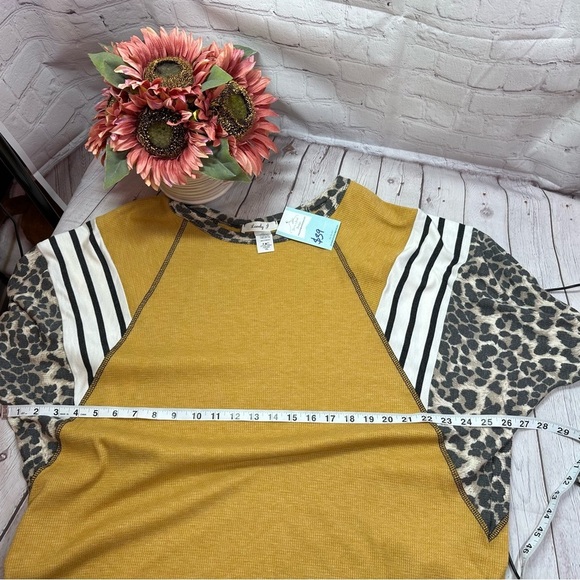 NWT lovely J boutique leopard animal print dolman Sleeve Top boho western plus - Picture 8 of 10